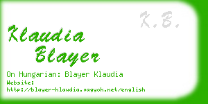 klaudia blayer business card